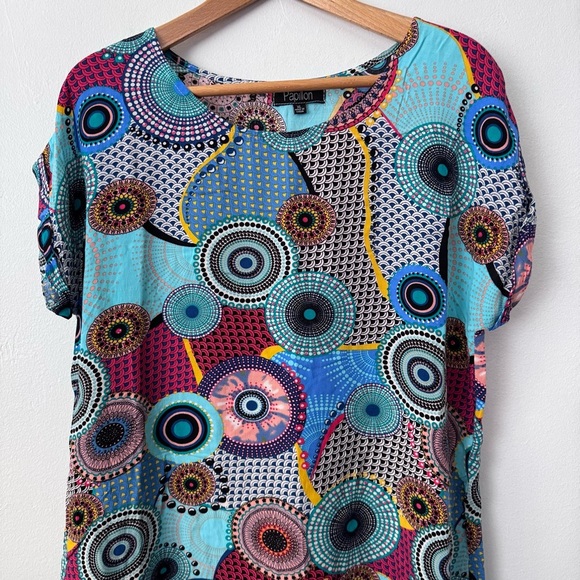 Papillon Mandala pattern multi color midi dress Size XL - Picture 2 of 5